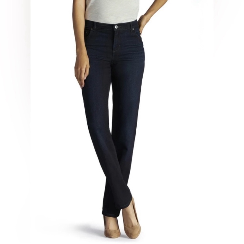 Lee Dark Indigo Relaxed Fit Straight Leg Denim Jeans
